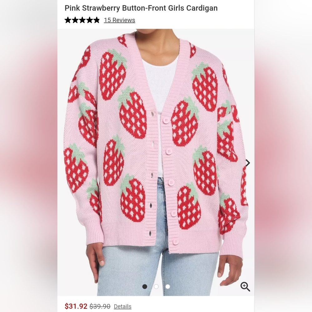 Pink Strawberry Cardigan